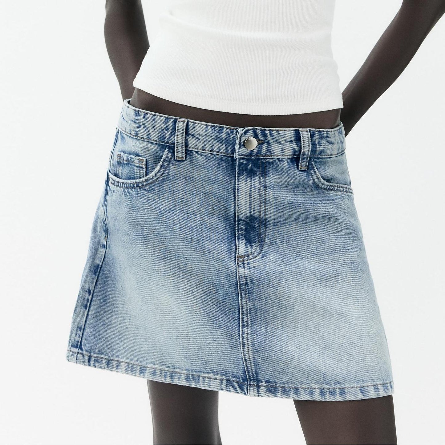 Women High Waist A line Mini Skirt