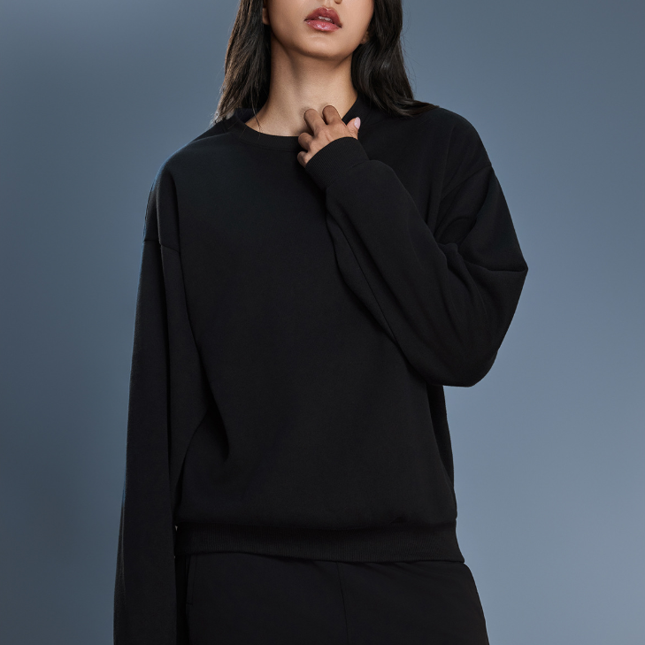 Autumn Winter Loose round Neck Sweater Women Idle Office Casual All Matching Warm Pullover Velvet Hoodie