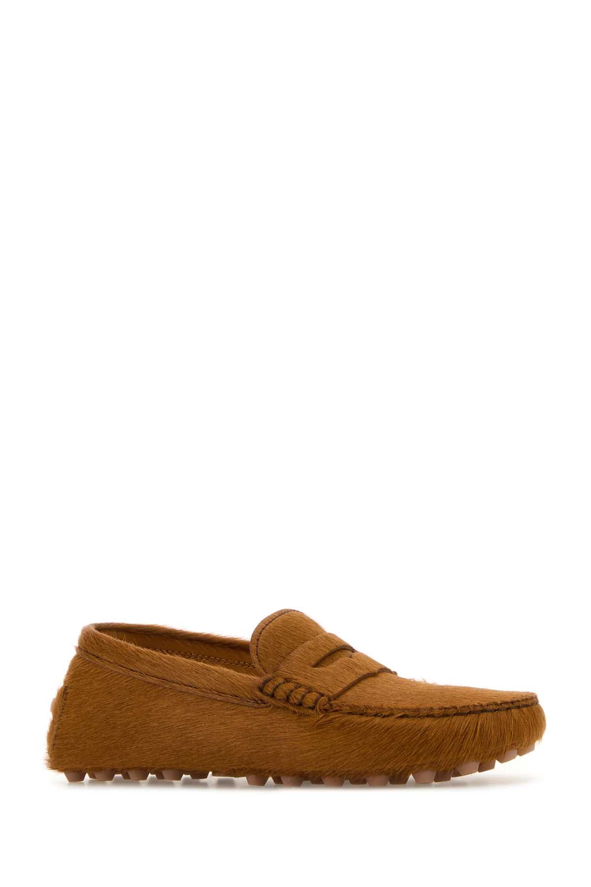 Tod's Women Caramel Calf Hair Loafers