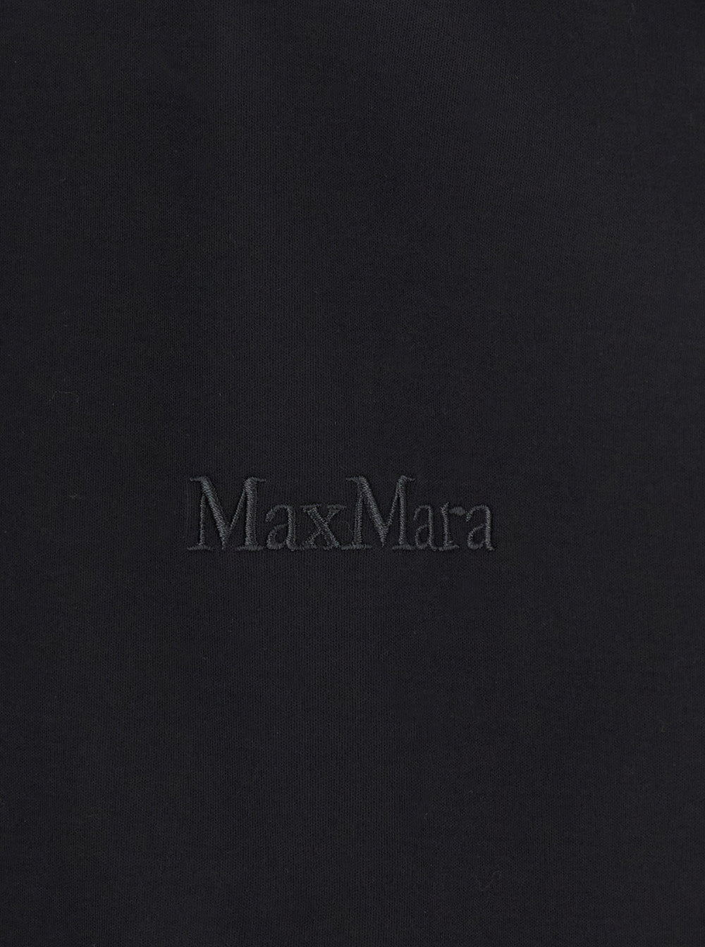 Max Mara Women Black T-Shirt With Logo Embroidered On The Front In Cotton Woman