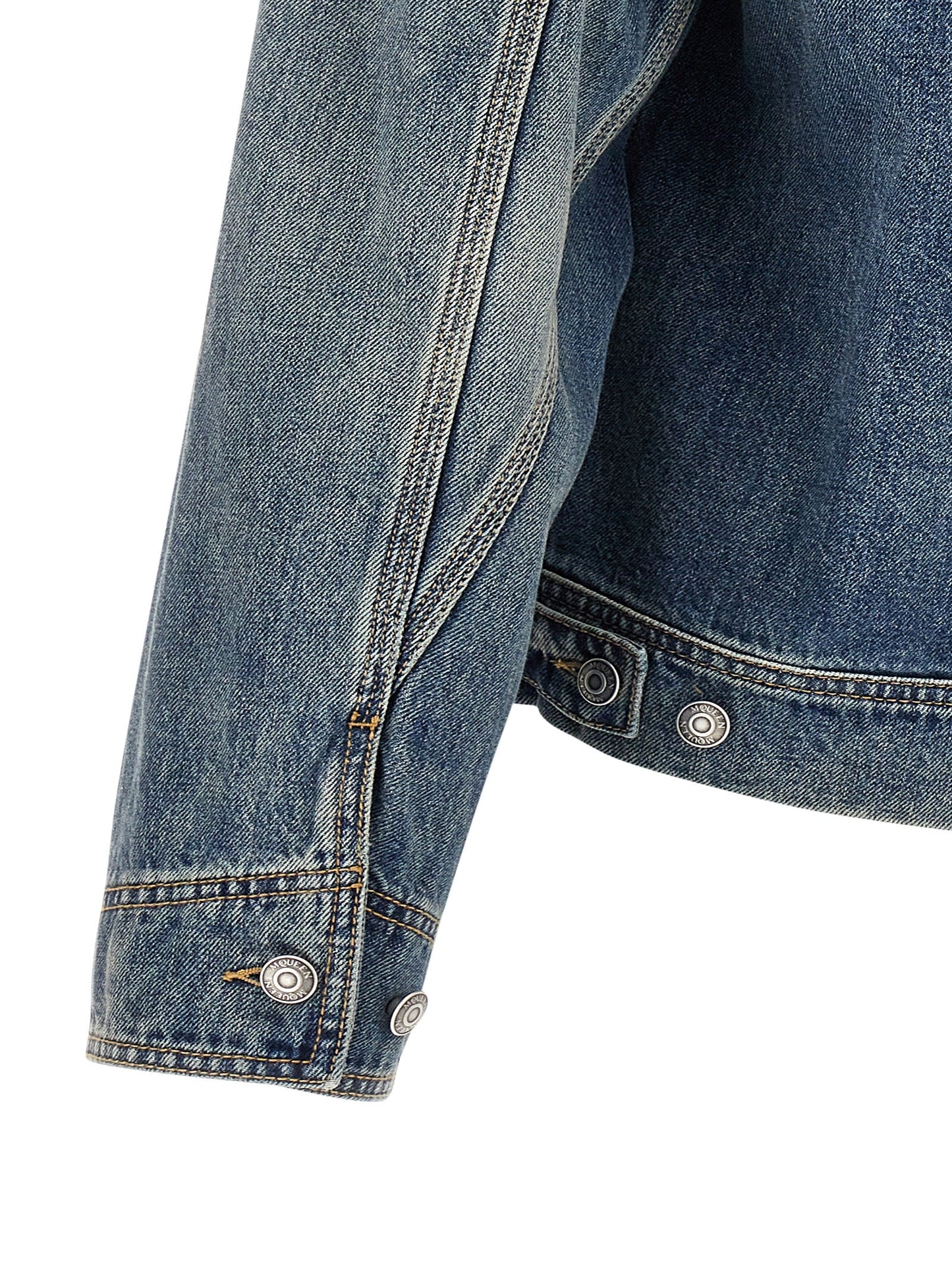 Mcqueen Men Suede Denim Jacket