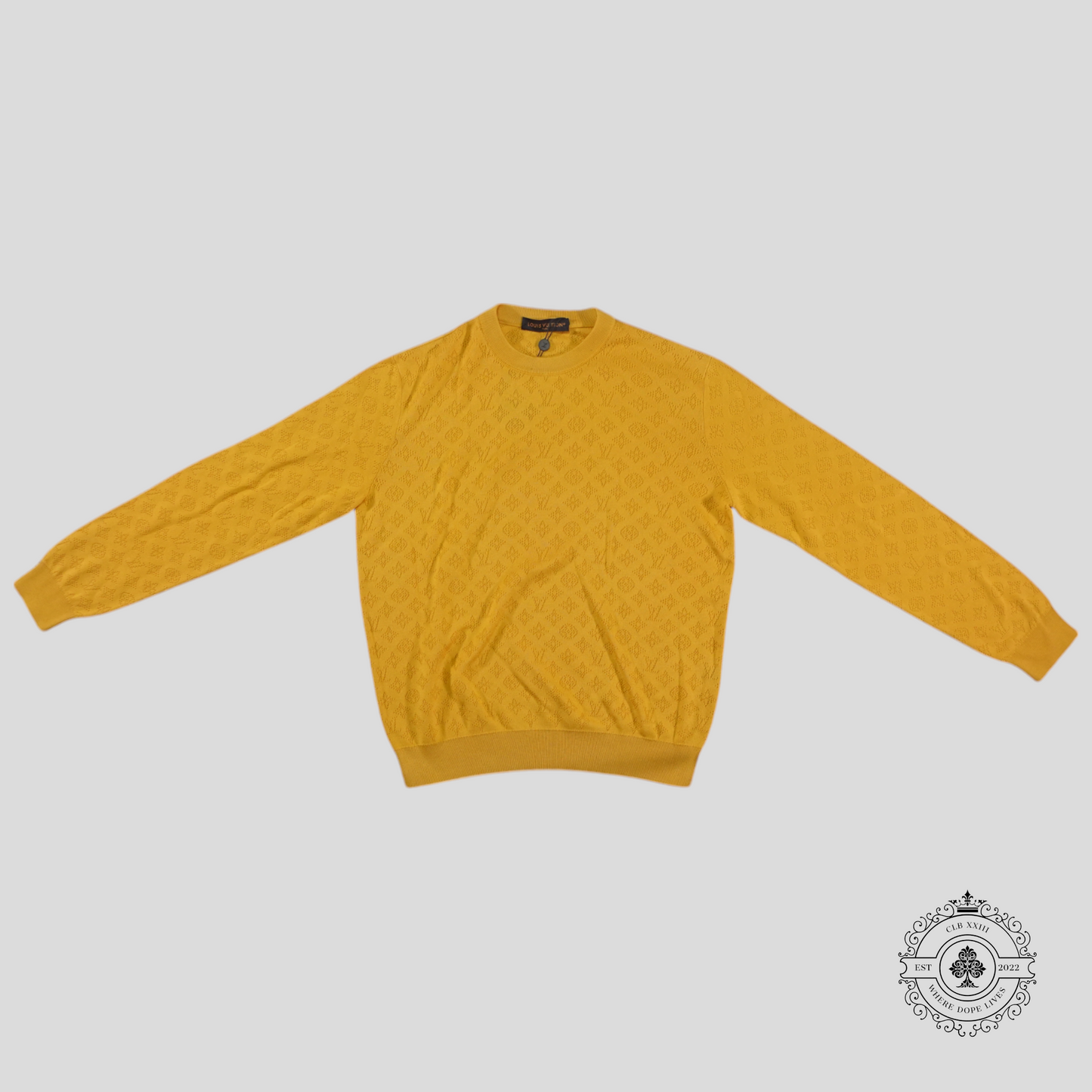 Louis Vuitton Monogram Pointelle Pullover in Yellow