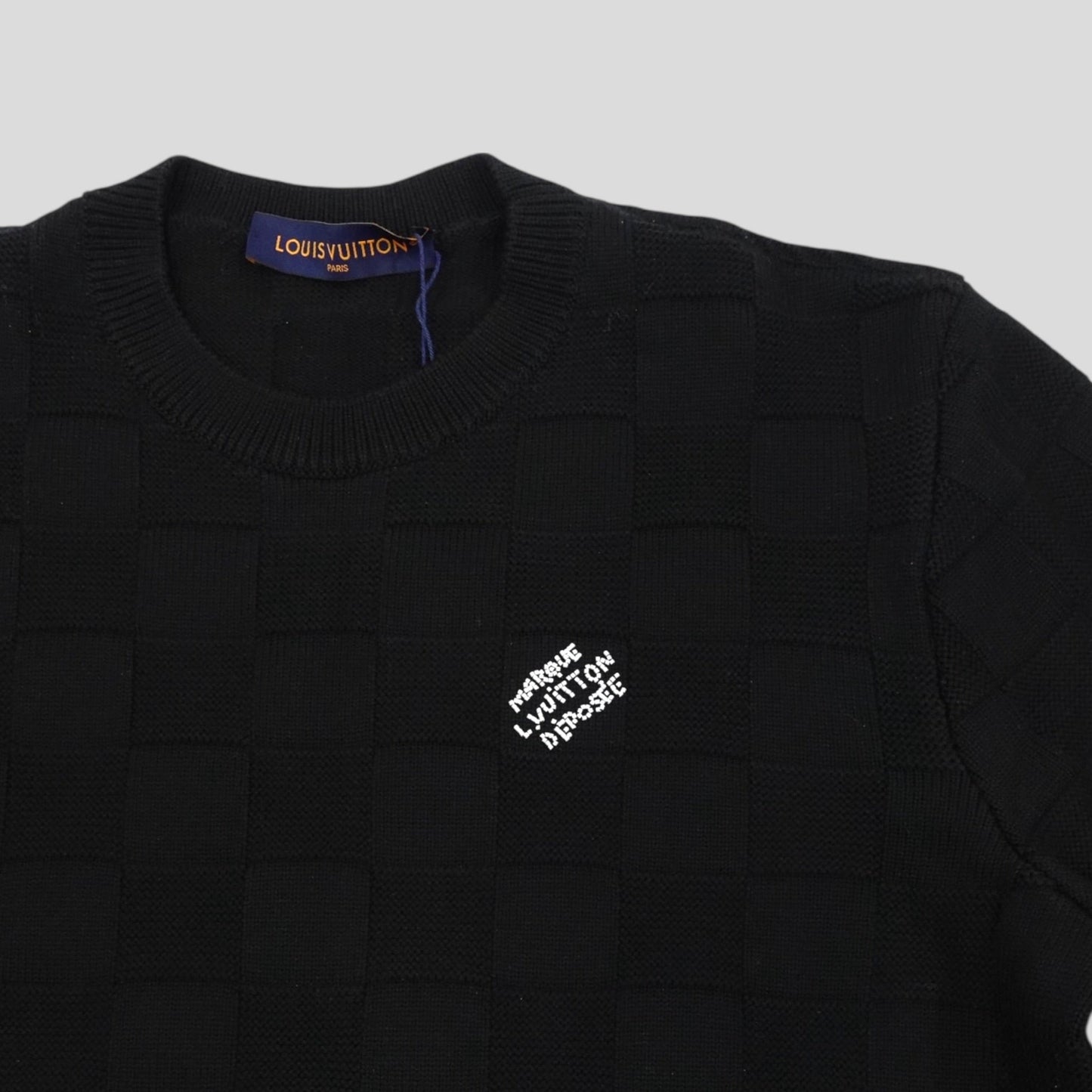 Louis Vuitton Damier Pearl Embroidered Pullover in Black