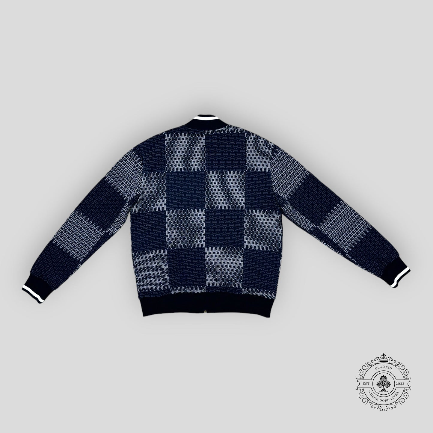 Louis Vuitton Tennis Damier Quilted Cotton Bomber in Navy Blue