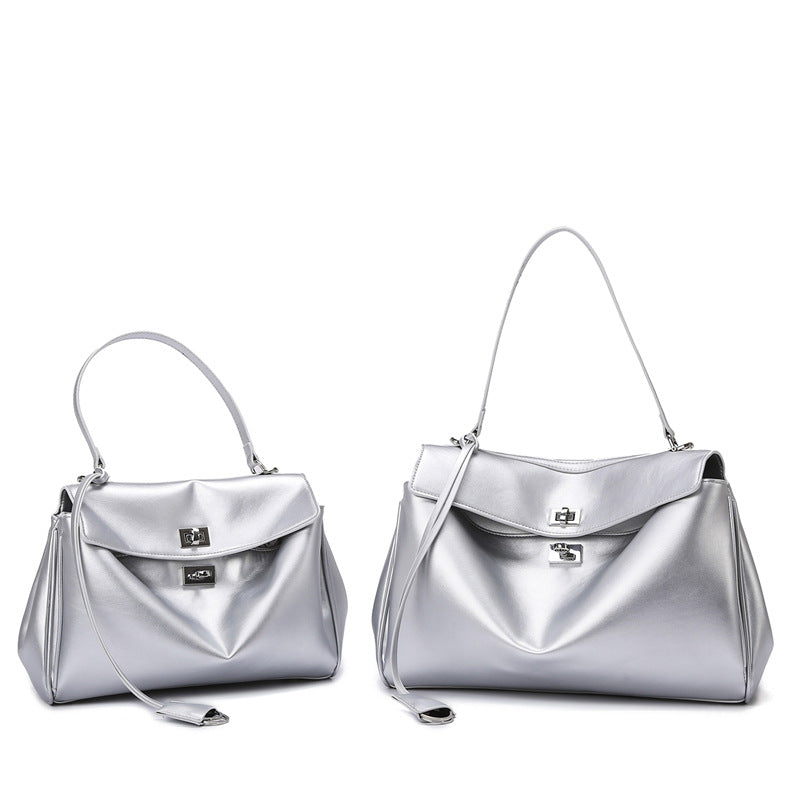 Bag Women Rodeo Bag Large Capacity Office Tote B Same Retro Oily Leather Handbag Women