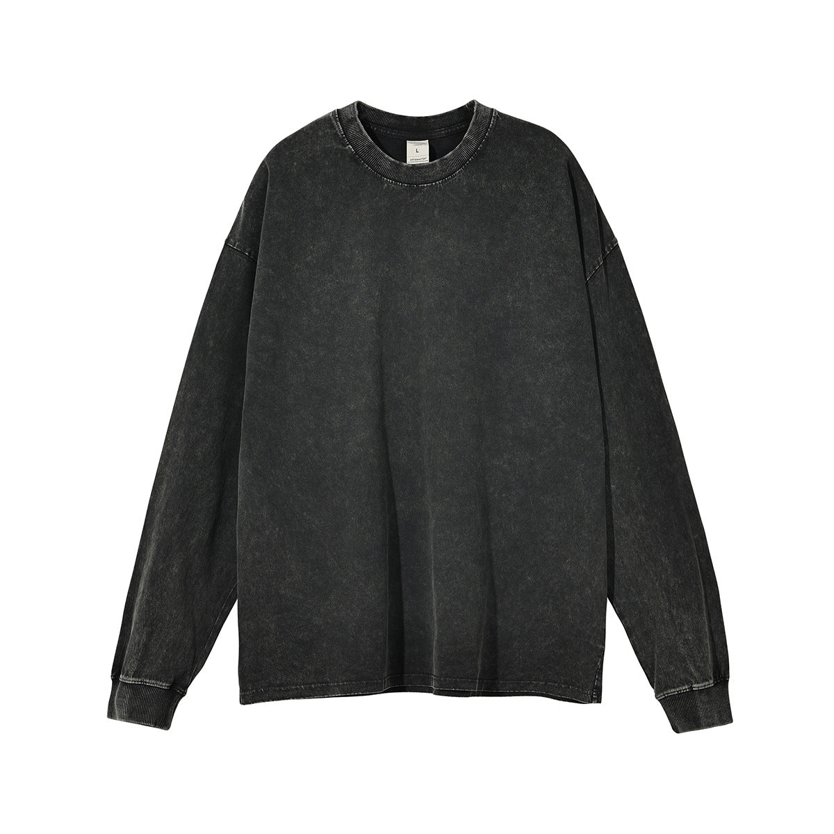 Wax Dye Long Sleeved T Autumn Winter Solid Color Washed Sweatshirt