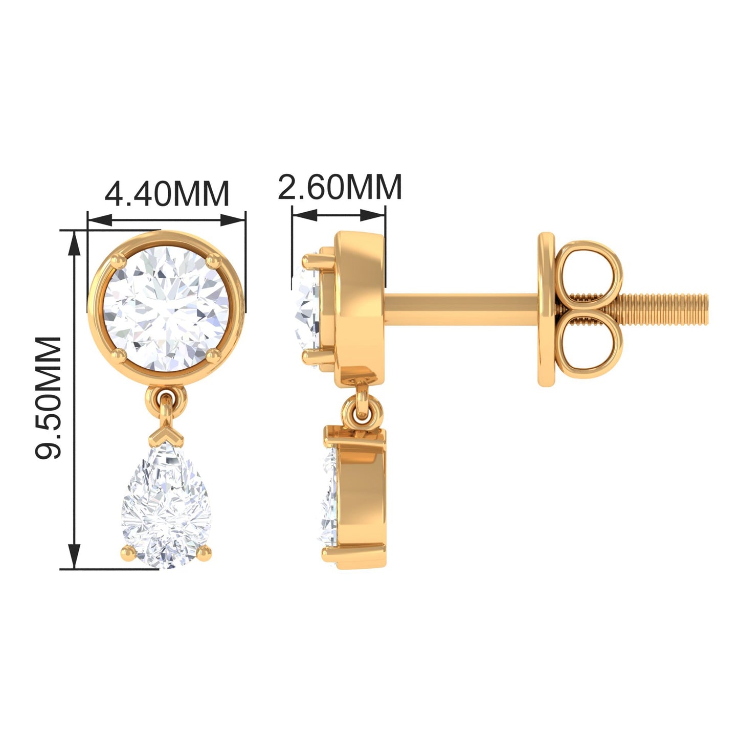 Certified Moissanite Drop Earrings