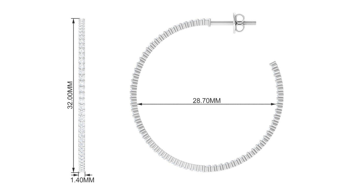 Certified Moissanite Big Hoop Earrings