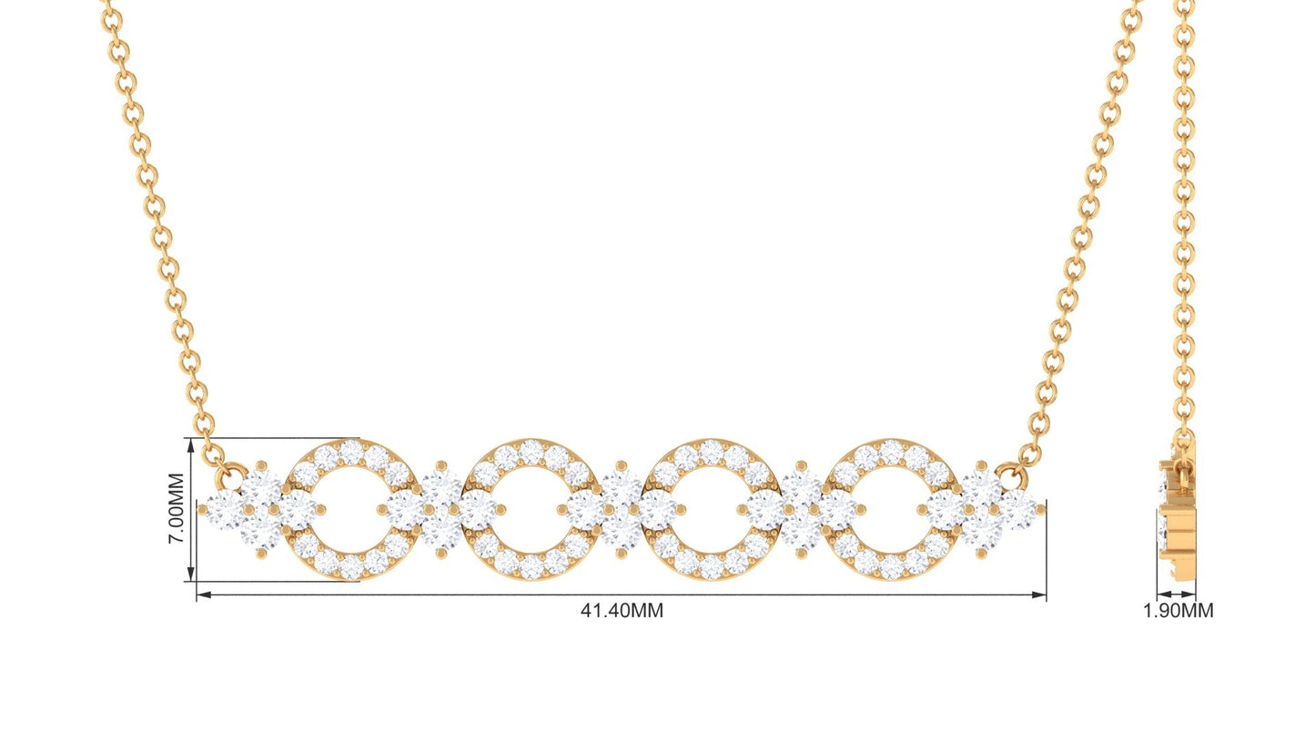 Certified Moissanite Bar Necklace for Women