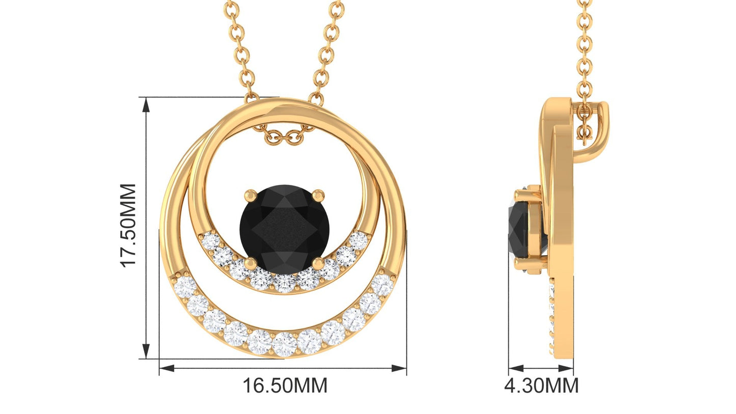 Lab Grown Black Diamond Eternity Necklace with White Diamond