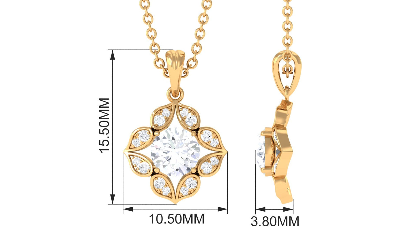 Certified Moissanite Vintage Wedding Pendant for Women