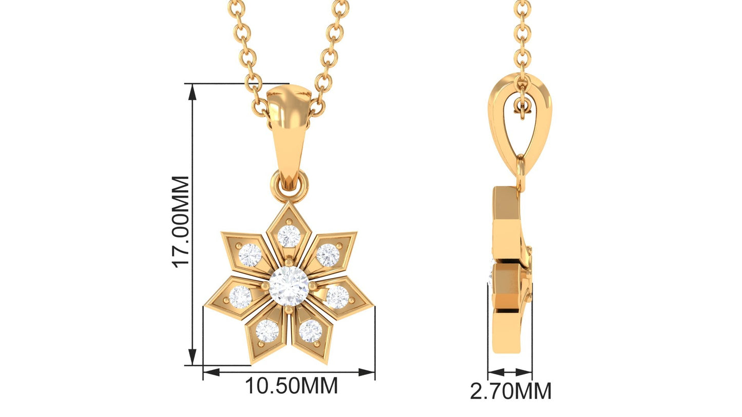 Certified Moissanite Flower Pendant