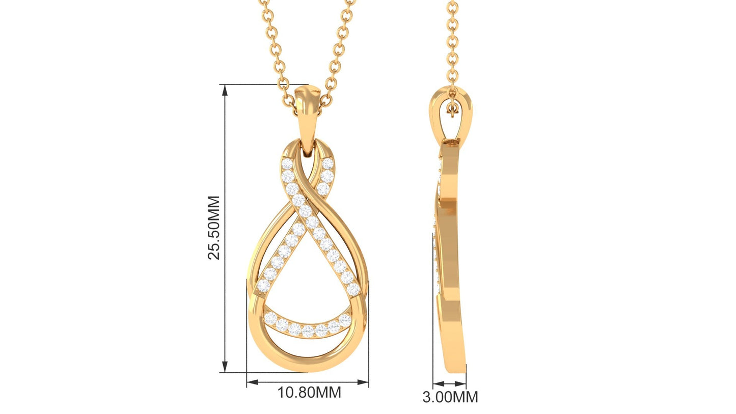 Minimal Moissanite Infinity Pendant in Pave Setting