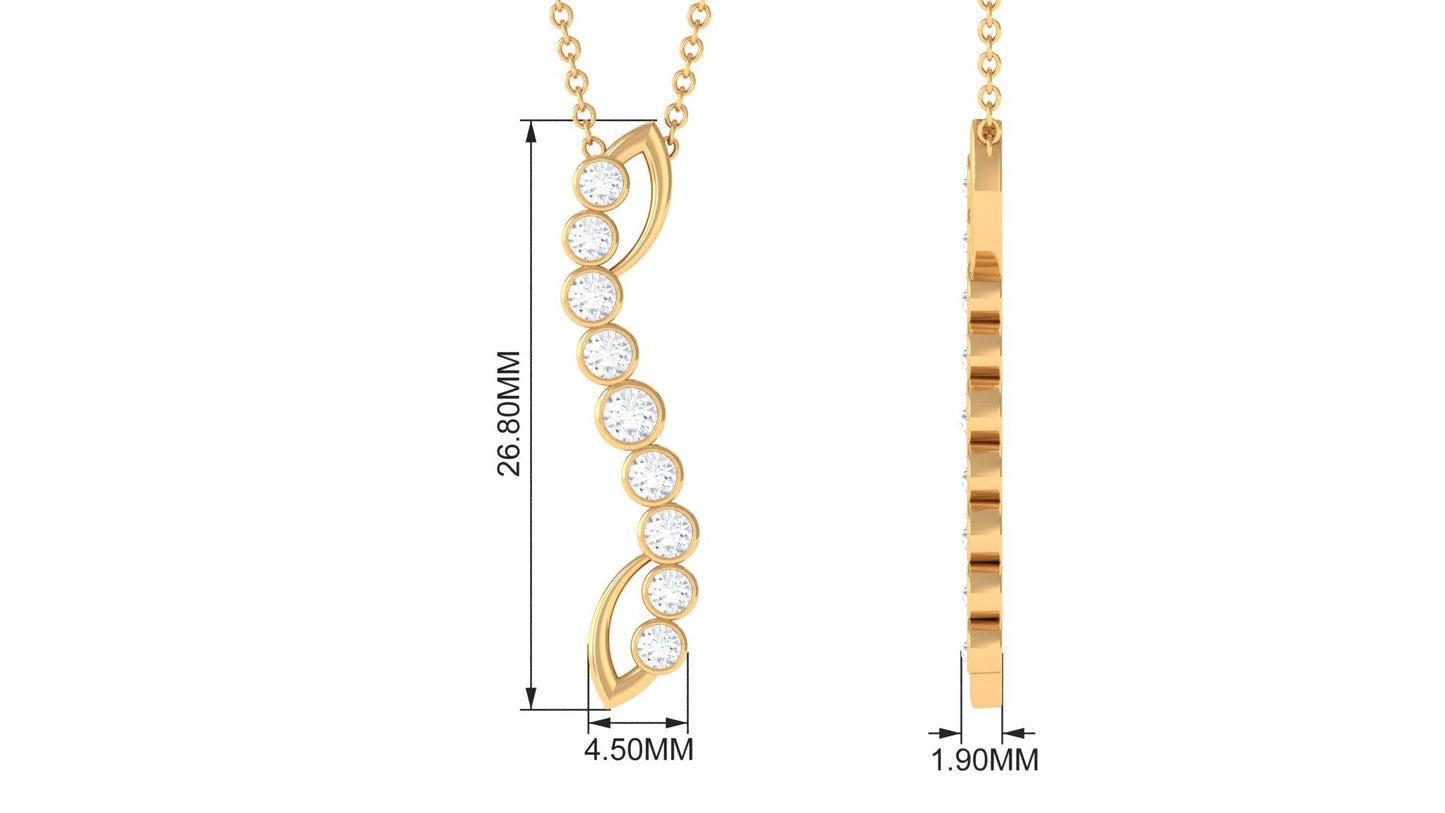 Bezel Set Diamond Designer Dangle Necklace