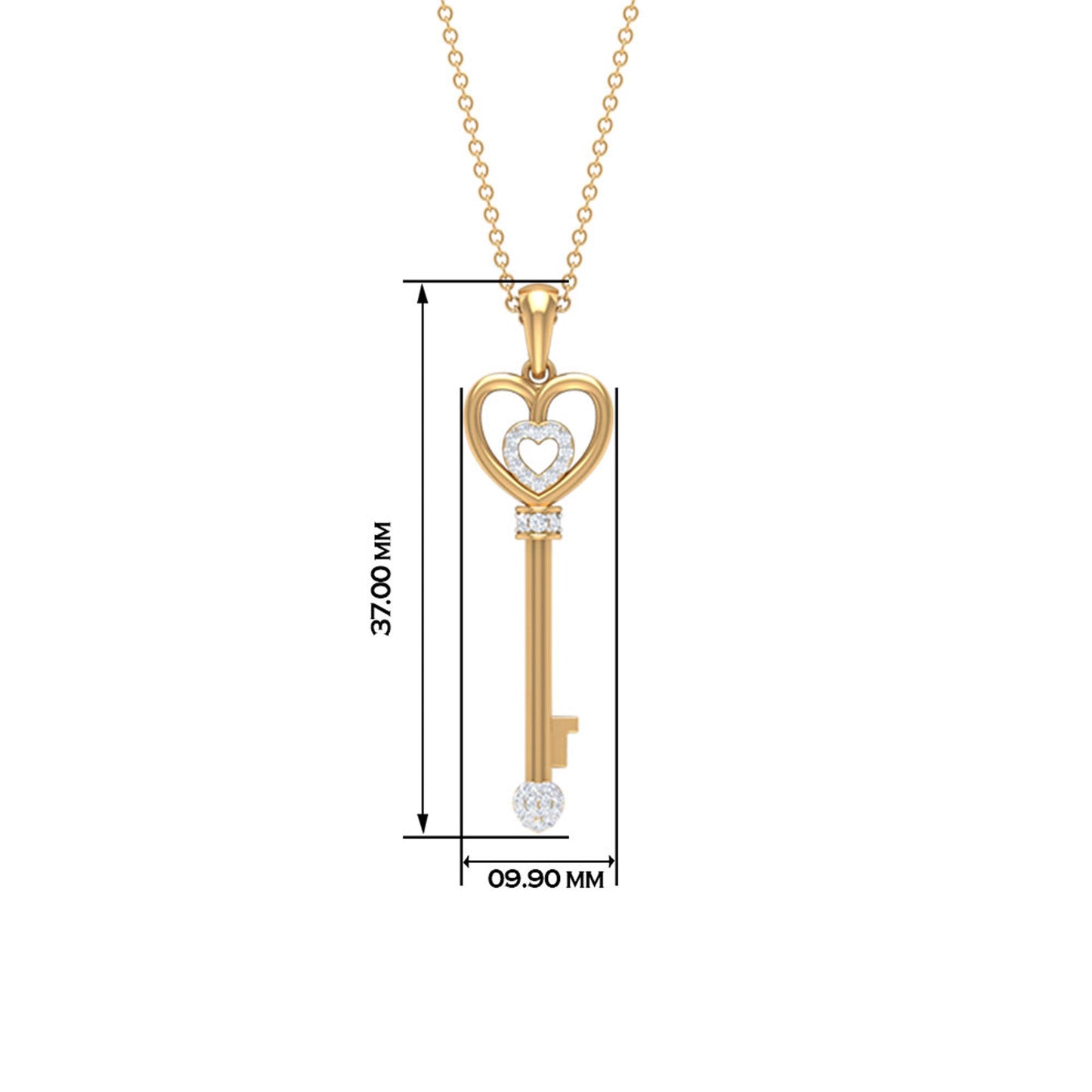 Vintage Style Diamond Key Necklace For Women