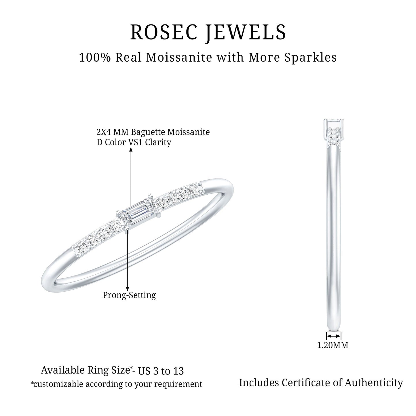 Moissanite Minimalist Stackable Promise Ring