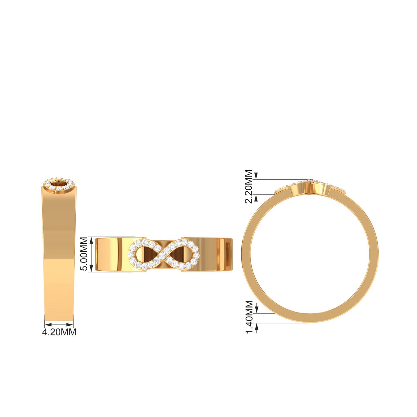 Certified Natural Diamond Infinity Band Ring
