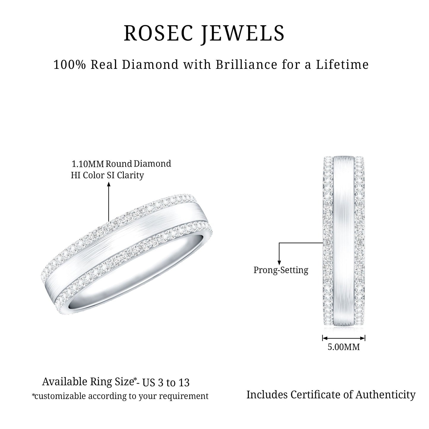 Natural Certified Diamond Wedding Band