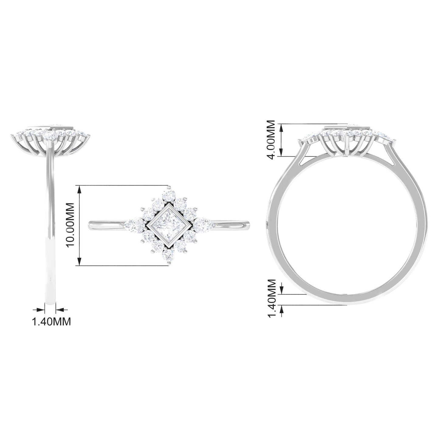 Designer Diamond Engagement Ring with Halo