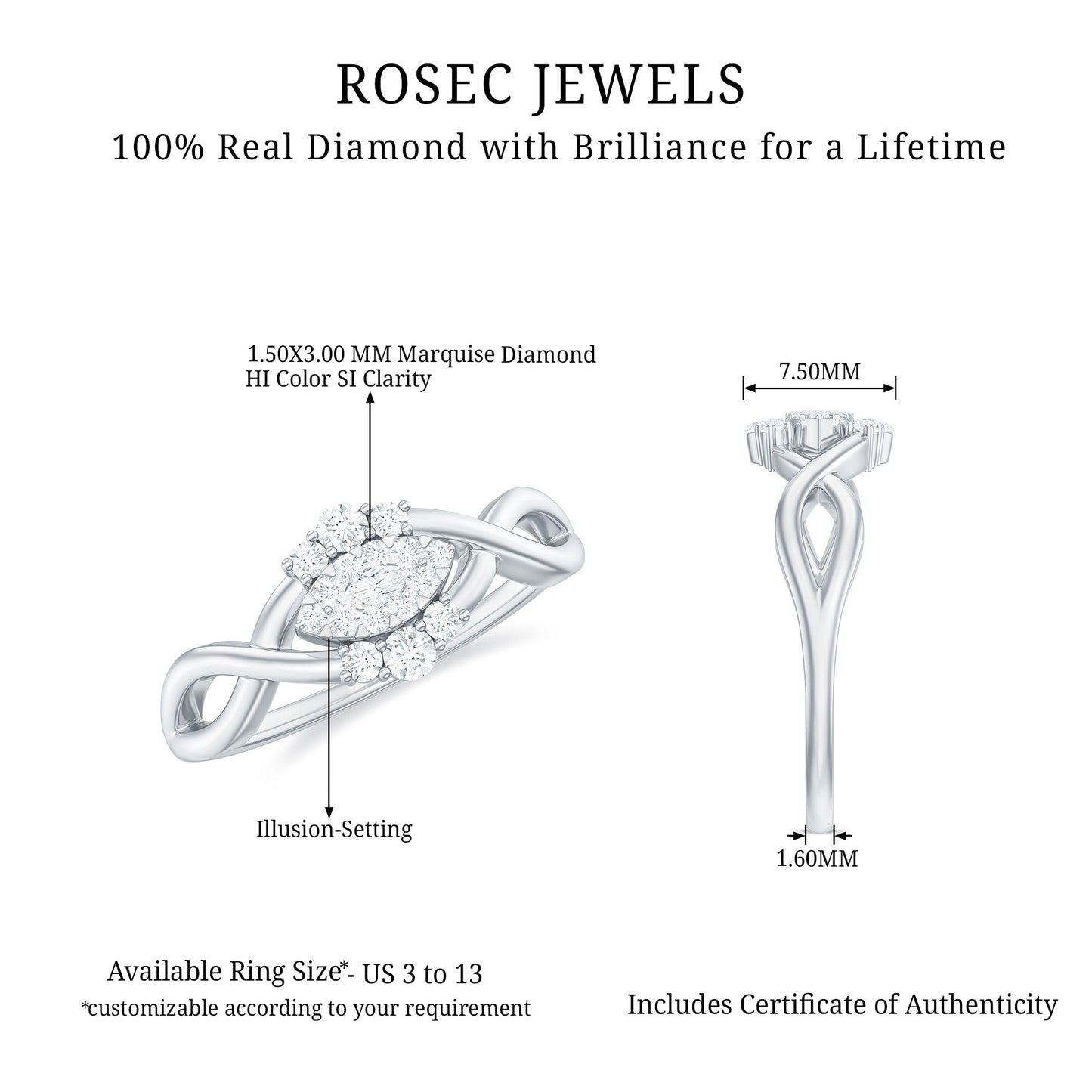 Certified Diamond Infinity Promise Ring
