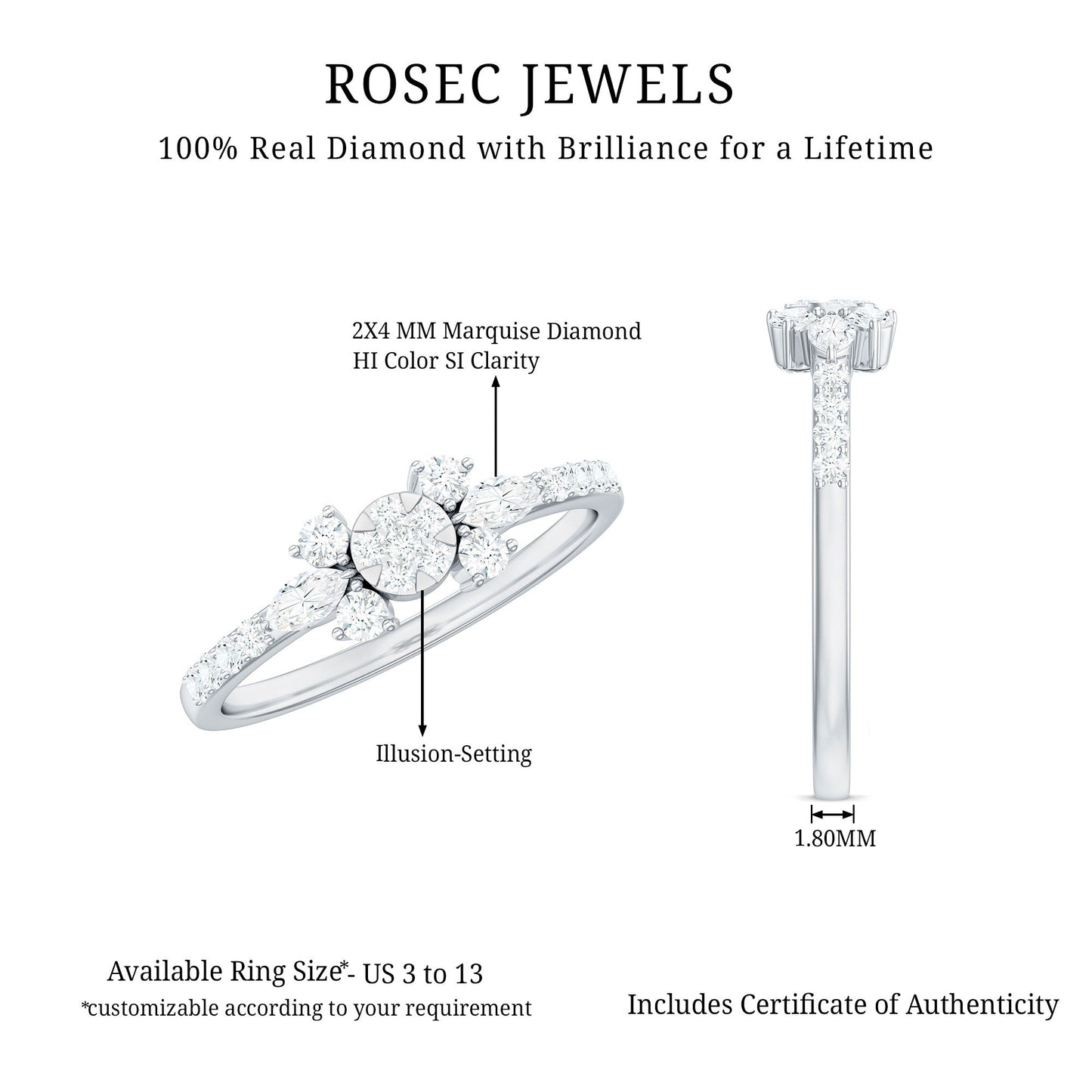 Certified Real Diamond Promise Ring