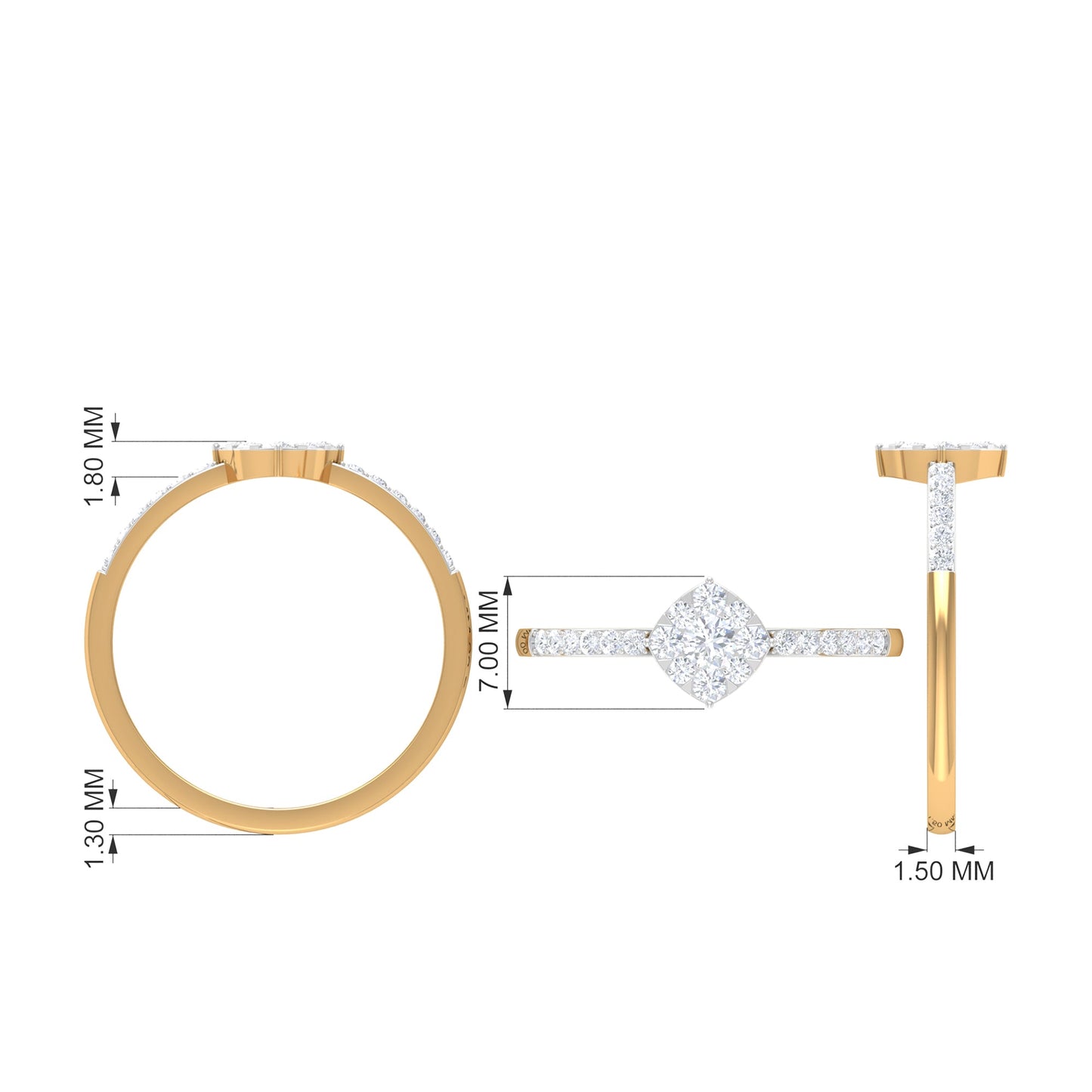 Certified Diamond Engagement Ring in Illusion Setting
