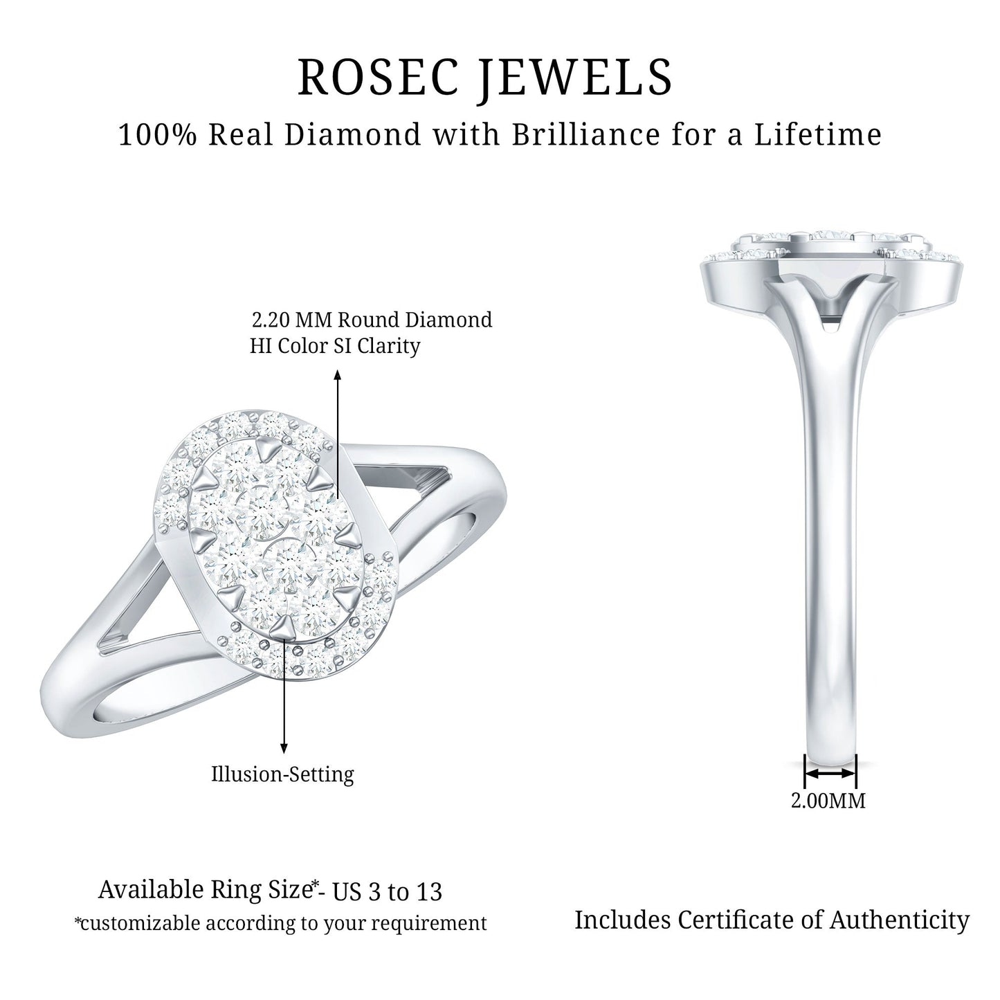 Classic Diamond Engagement Ring with Split Shank