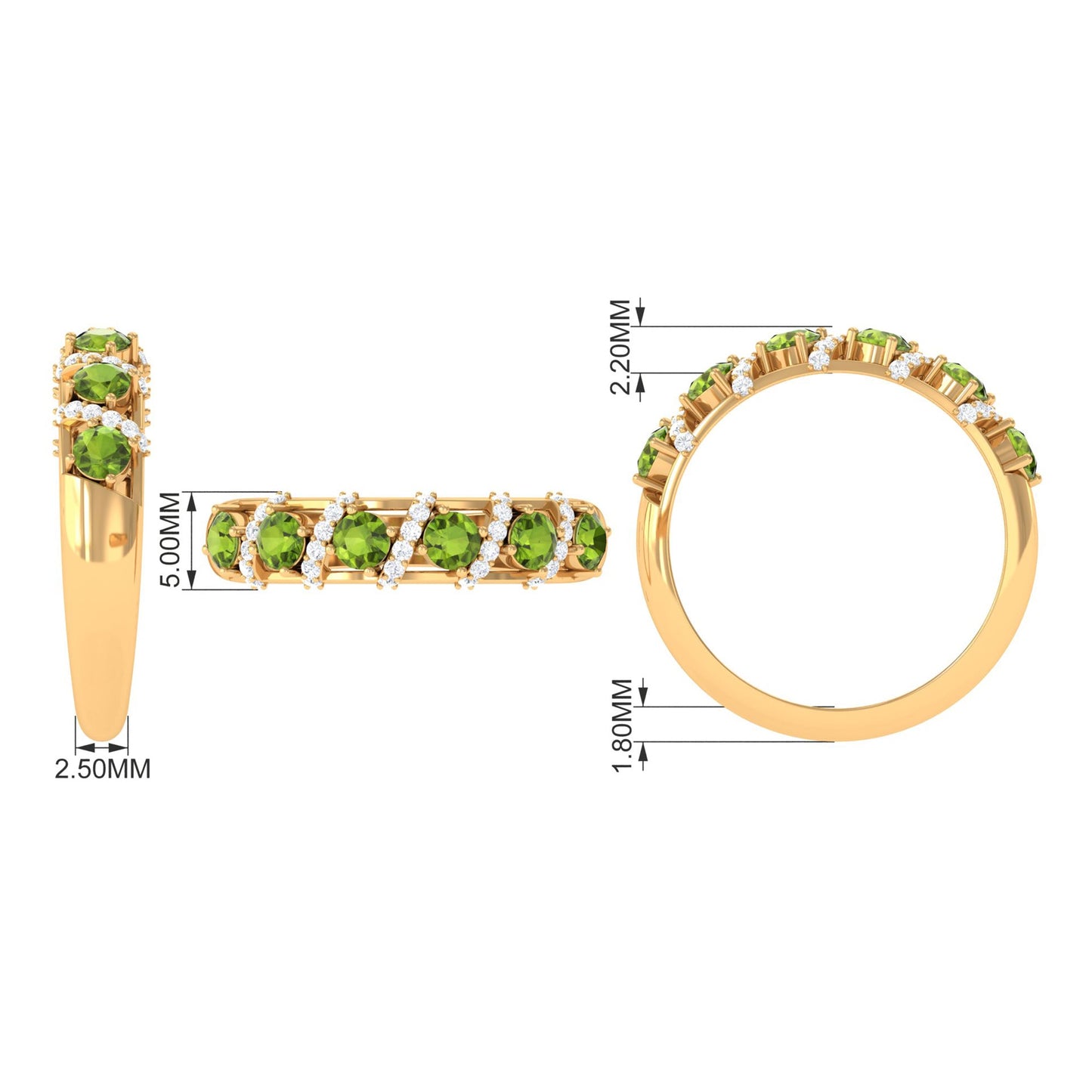 Designer Anniversary Ring with Peridot and Diamond