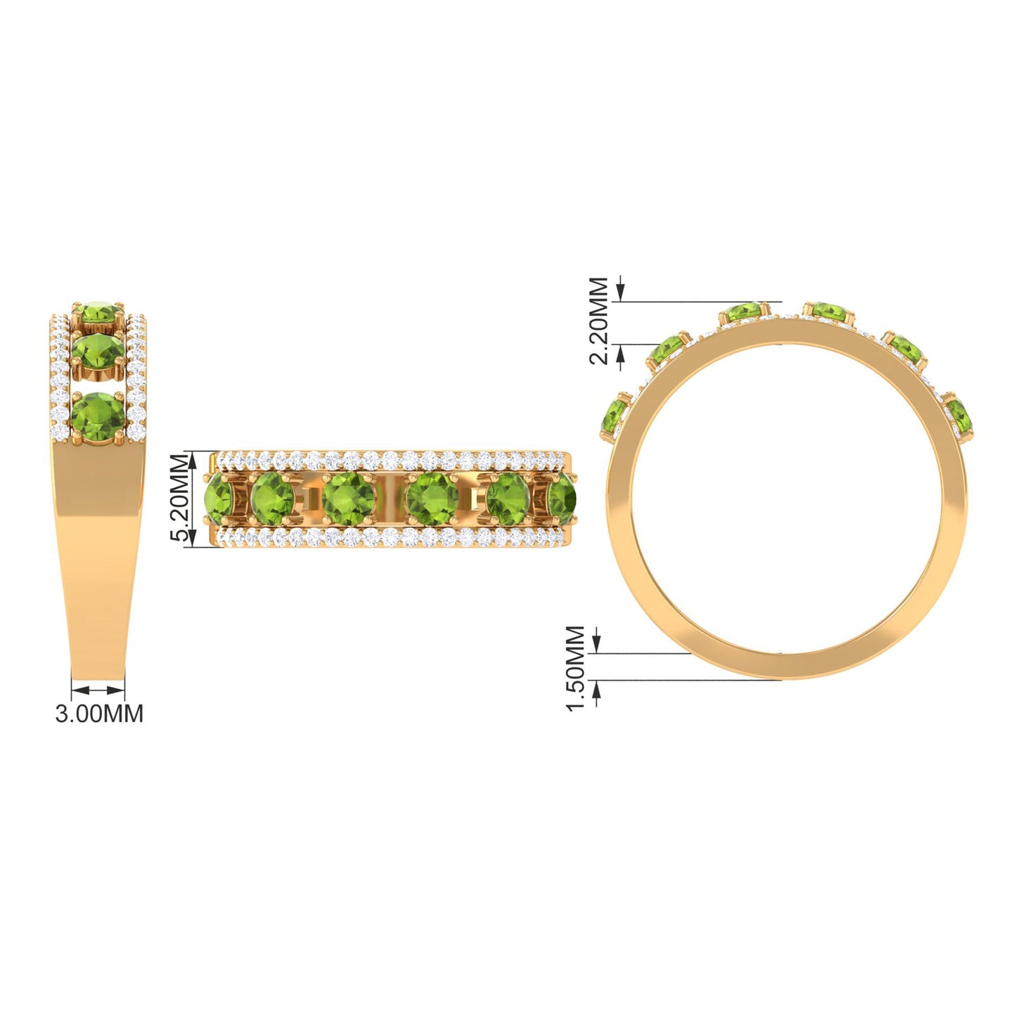 Peridot Anniversary Ring with Diamond