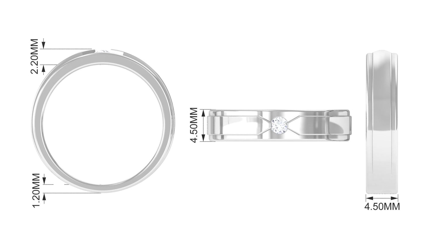 Certified Real Mens Diamond Band Ring