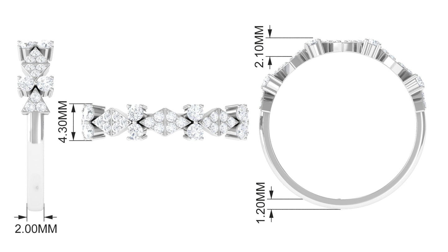 Art Deco Inspired Diamond Half Eternity Ring for Women