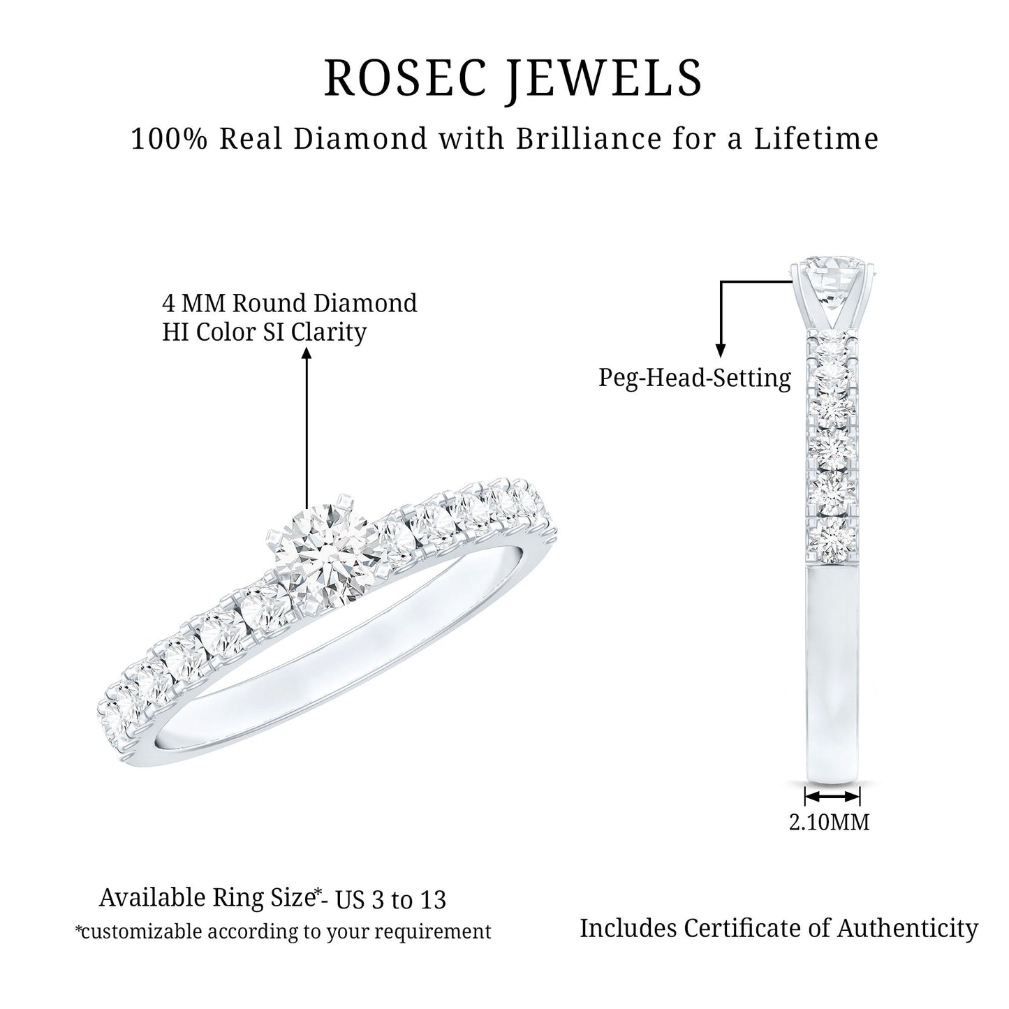 Natural Diamond Promise Ring for Engagement