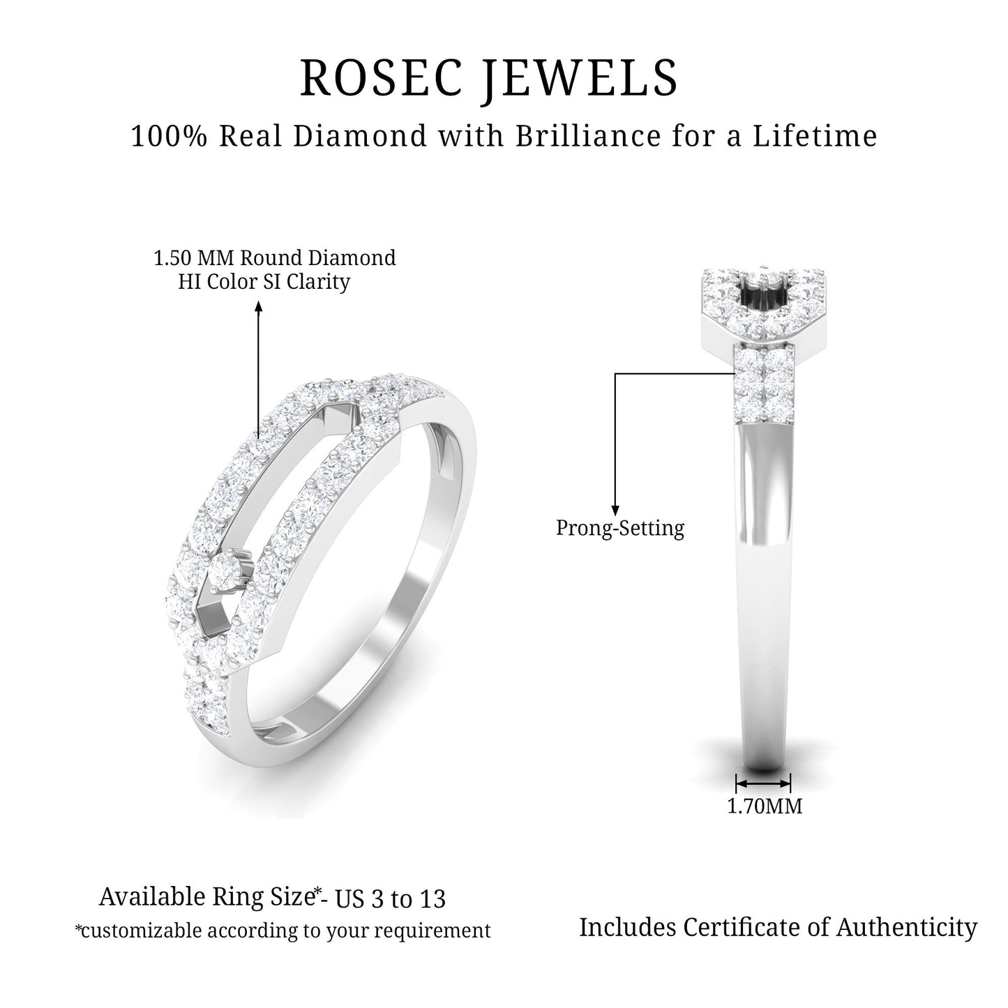 Contemporary Natural Diamond Ring for Women