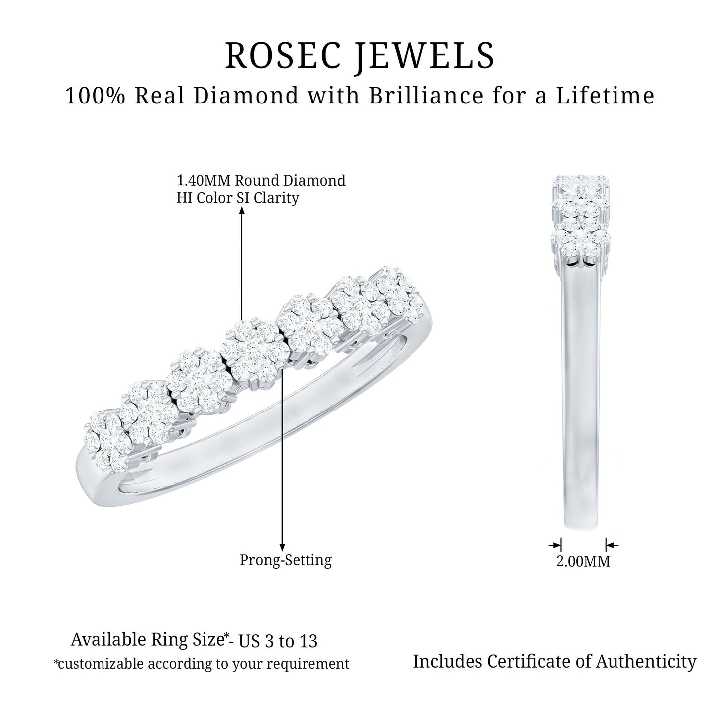 Certified Diamond Cluster Anniversary Ring