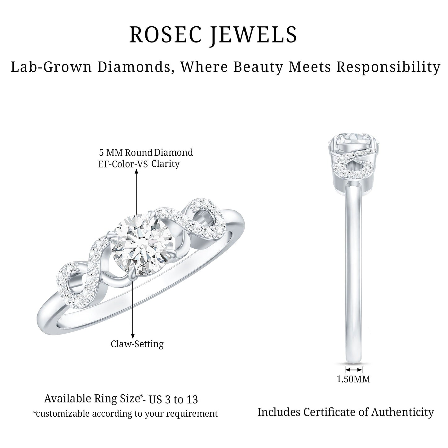 Lab Grown Diamond Criss Cross Promise Ring