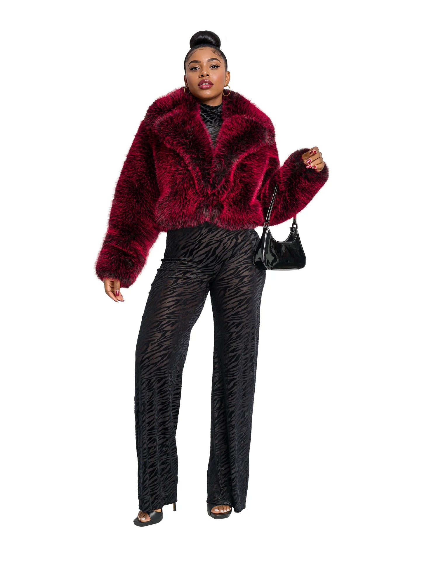 Y2K Fur Jacket - Red Delicious
