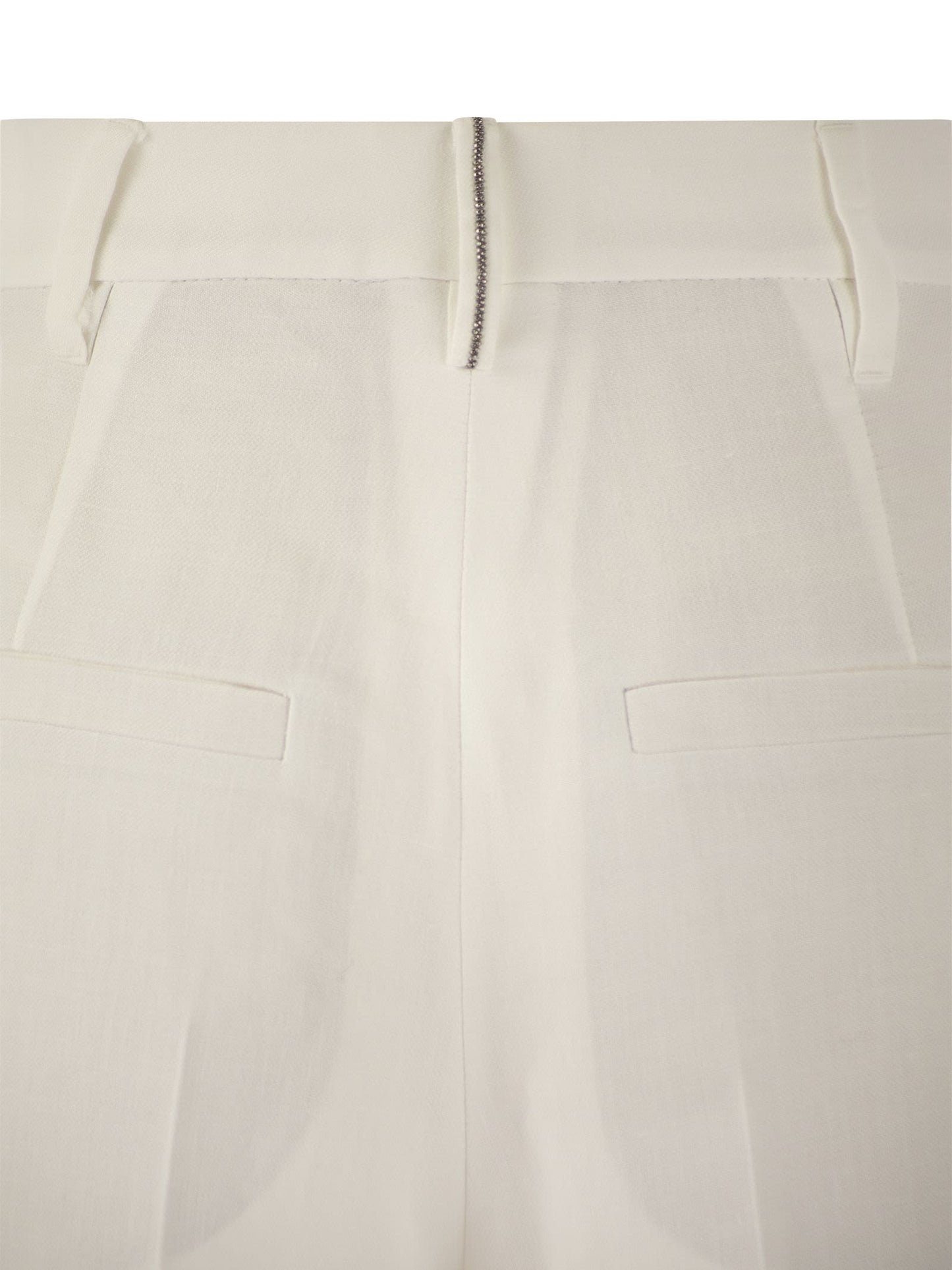 Brunello Cucinelli Women Slouchy Trousers In Viscose And Linen Fluid Twill With Moniline