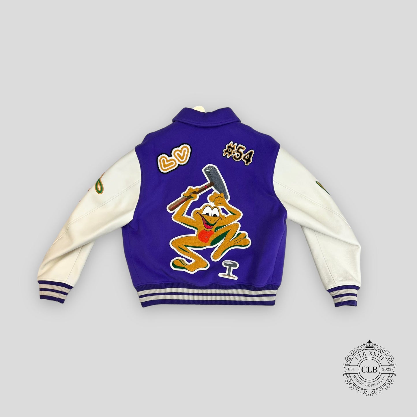 LOUIS VUITTON RUNAWAY FROG VARSITY JACKET - PURPLE