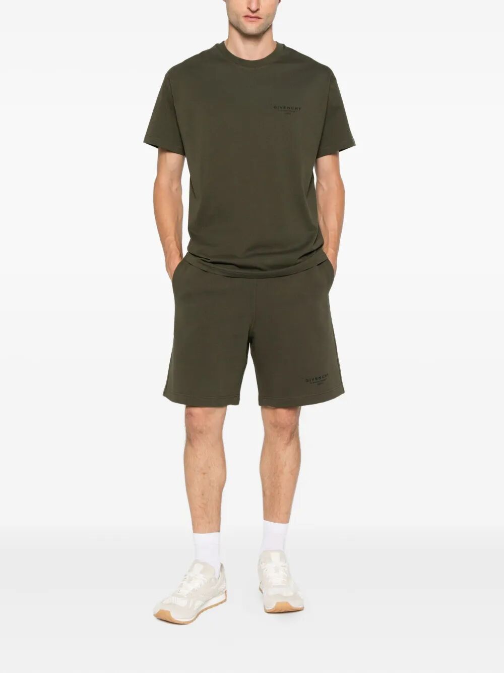 Givenchy Men Cotton T-Shirt With Givenchy Stamp Print