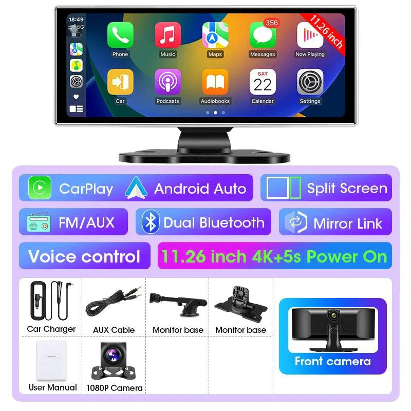 Dash Cam 10.11.26" with 4K Resolution and GPS