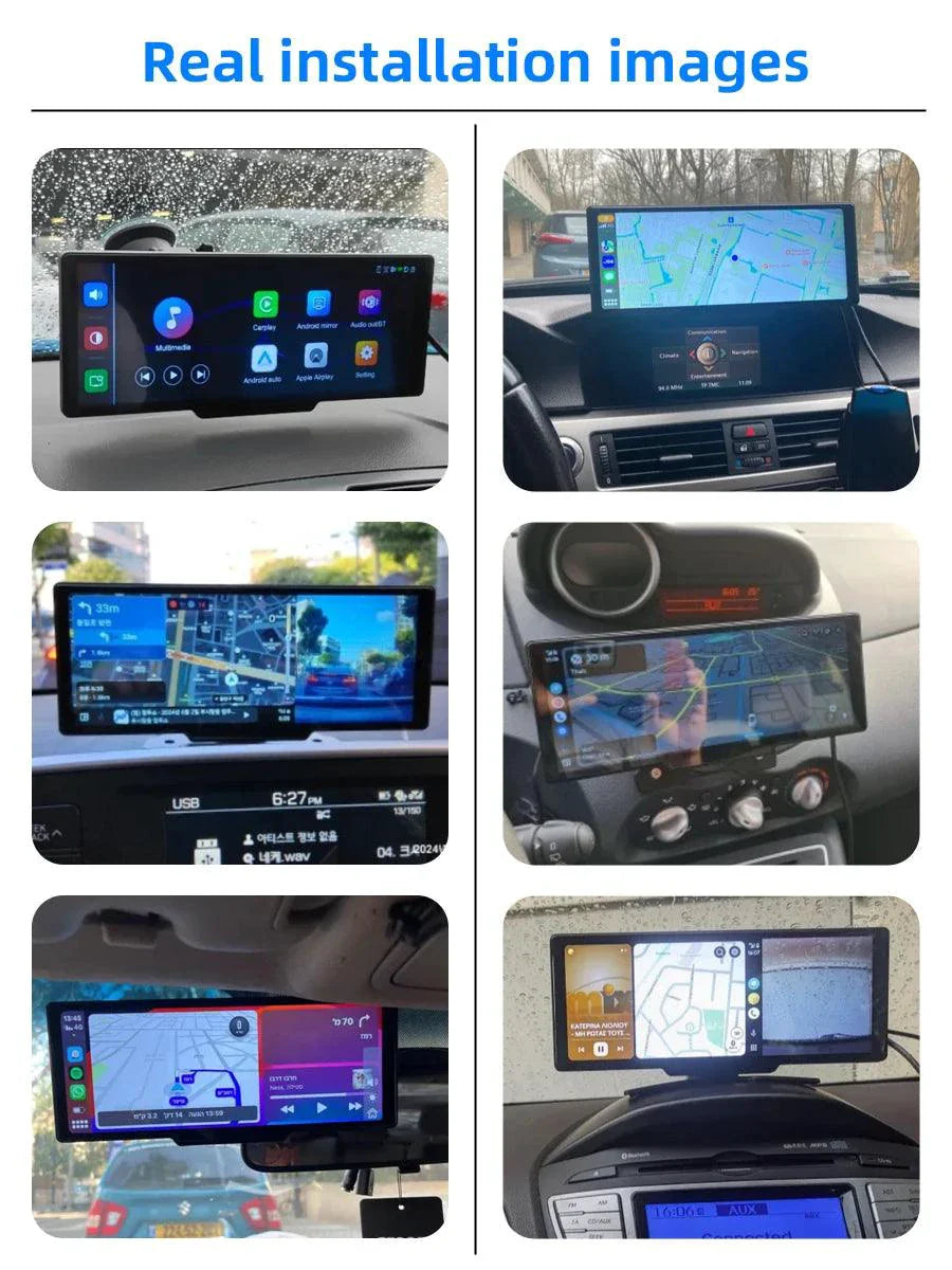 4K 10.26'' Mirror Dash Cam w/ Carplay & Android Auto