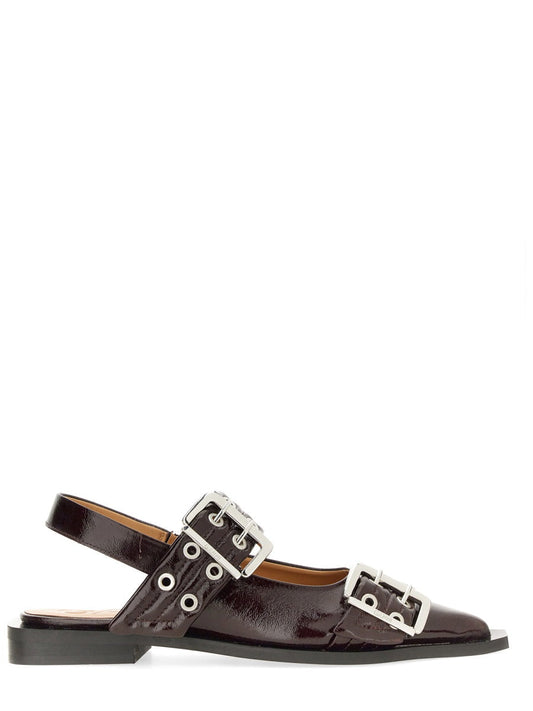 Ganni Women Ballerina Con Fibbia