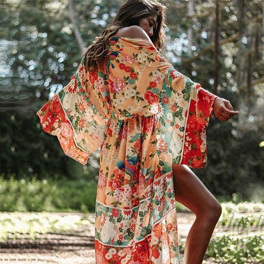Chiffon Loose Sunscreen Clothes Beach Jacket Cardigan Bikini Swimsuit Blouse Outer Wear Women