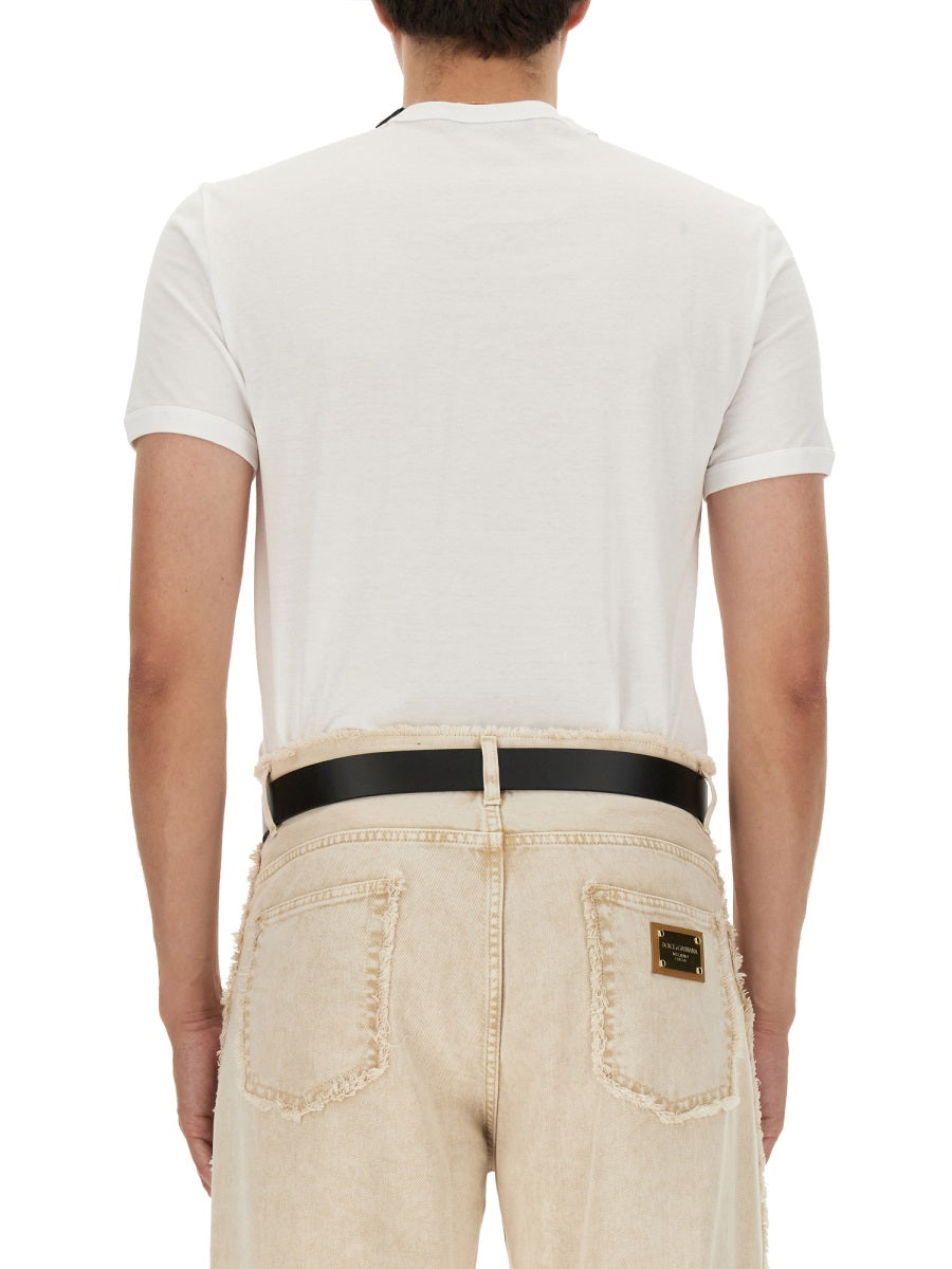 Dolce & Gabbana Men "Bee And Crown" Embroidered T-Shirt