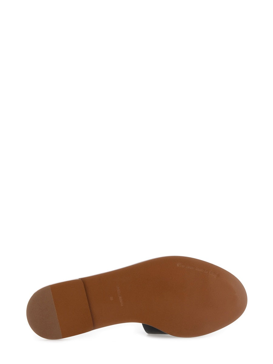 Dolce & Gabbana Women Leather Slide Sandal