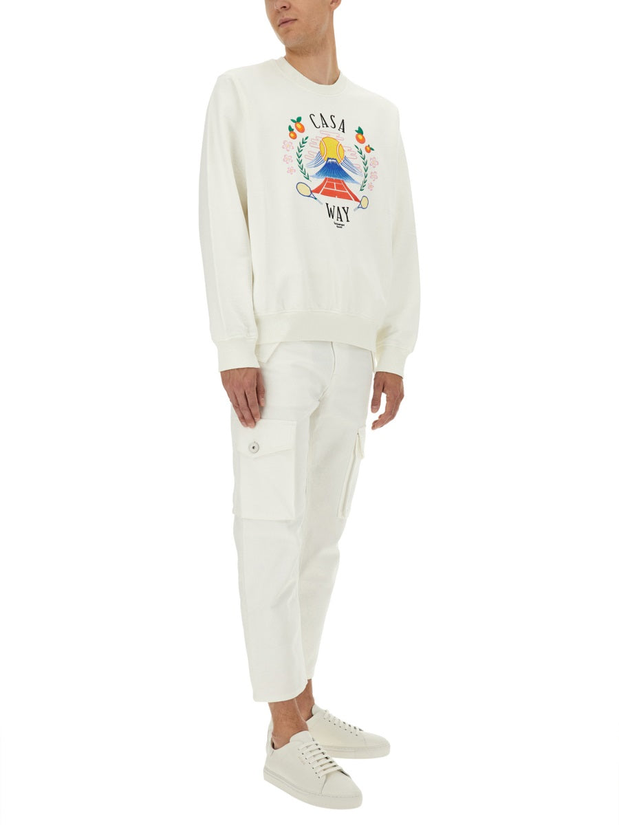 Casablanca Men Sweatshirt With "Home Way Mountain" Embroidery