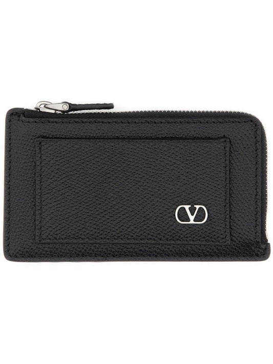 Valentino Garavani Men "Vlogo Signature" Leather Coin Purse