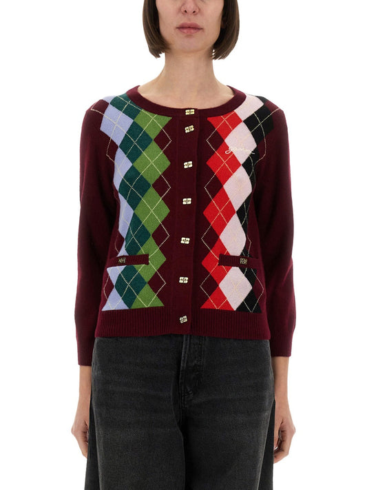 Ganni Women Jacquard Cashmere Cardigan