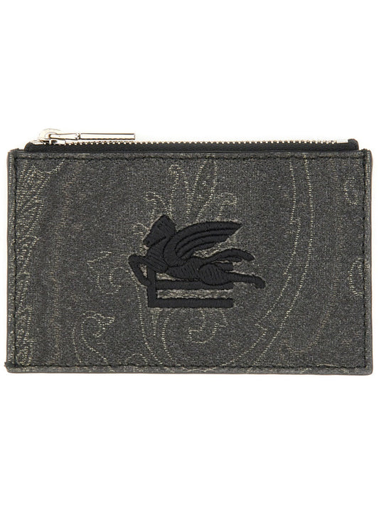 Etro Men Card Holder "Arnica" With Pegasus