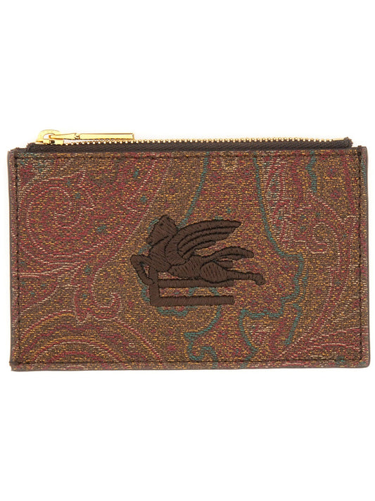 Etro Men Card Holder "Arnica" With Pegasus